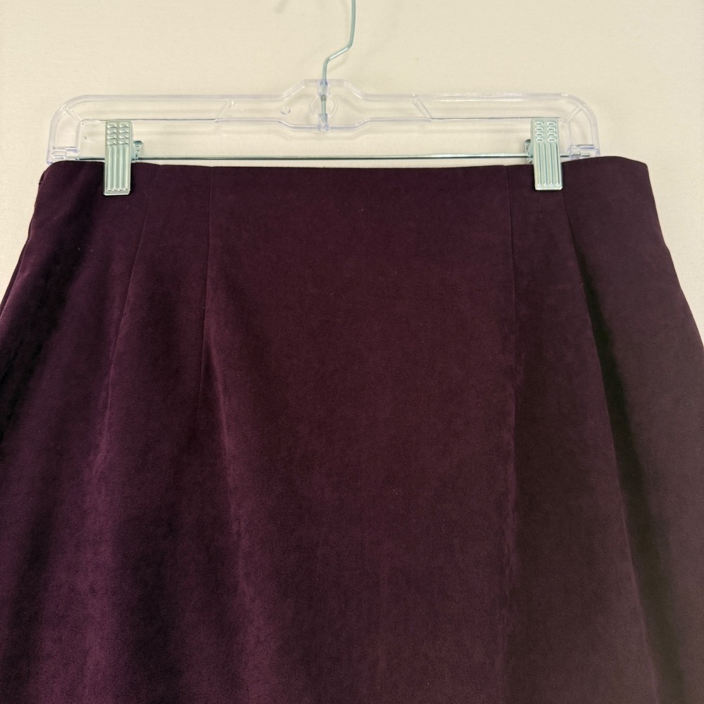Hervé Bernard Women's Faux Suede Maxi Slit Skirt Size 10 Purple